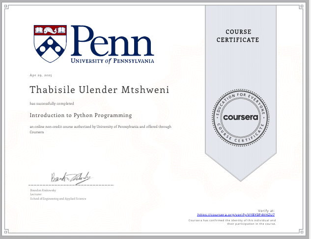 Python Certificate