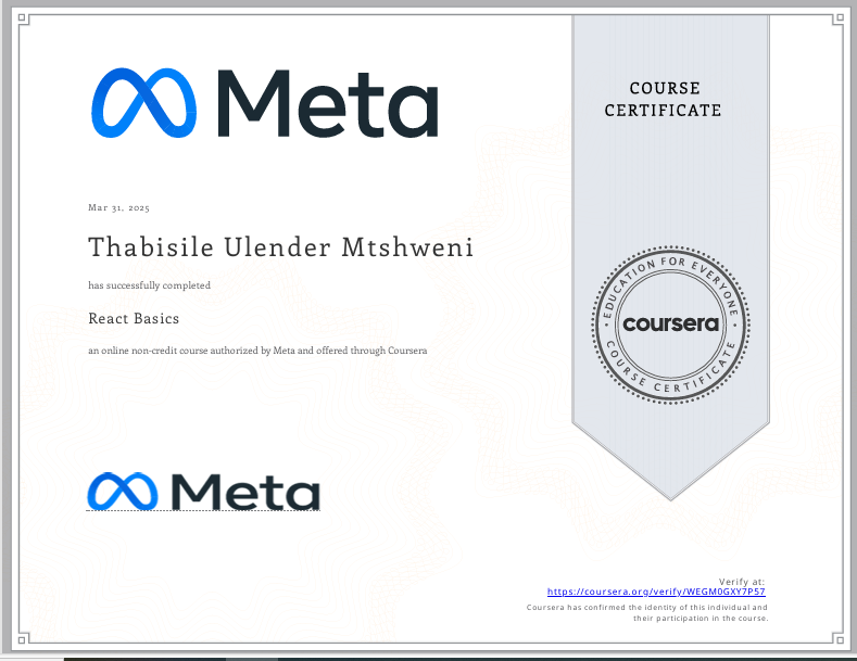 React Certificate